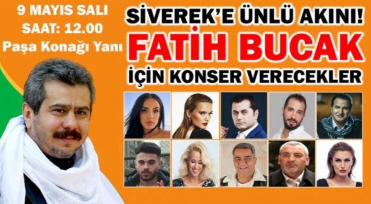 Siverek'e ünlü akını! Fatih Bucak'a destek için konser verecekler